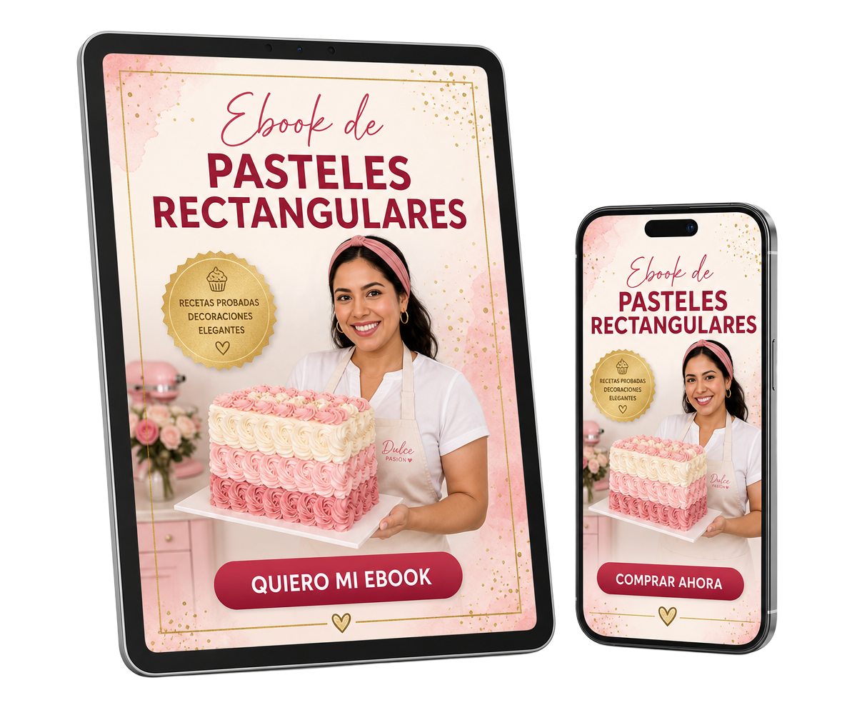 Ebook Método Pasteles Rectangulares de Laura en tablet y celular